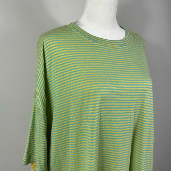 Lonely Ghost Oversized Stretchy Tee Yellow Blue Graphic Streetwear T-Shirt - Picture 6 of 6